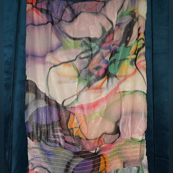 Monique Leshman Sample Piece Colorful Abstract Jumpsuit Silk With Lining Size SM - Picture 4 of 12